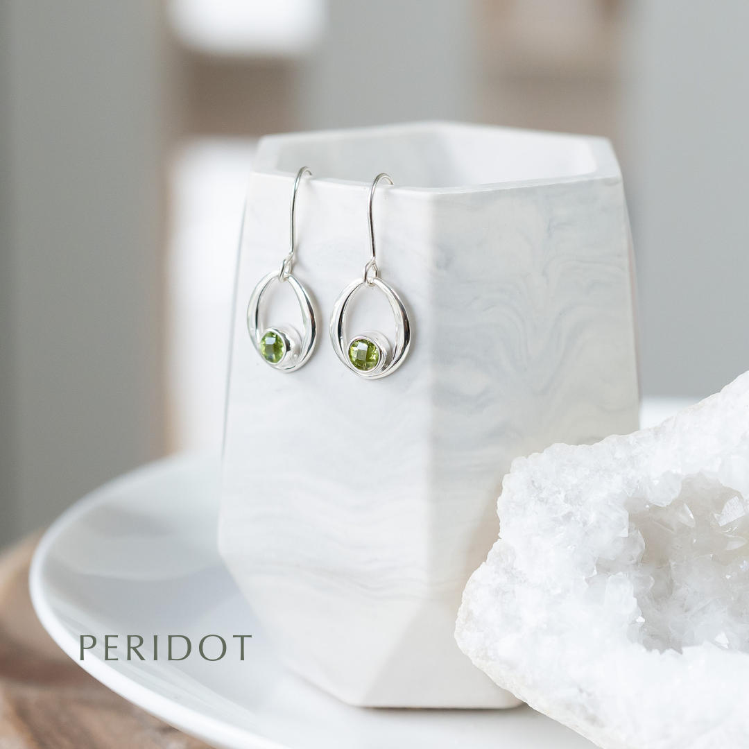 Gemstone Sterling Silver Dangle Earrings - choose your gemstone